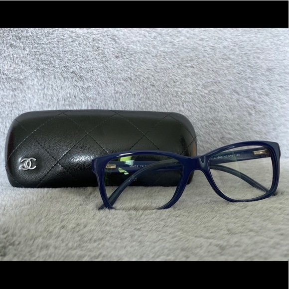Chanel 3311 navy blue eyeglasses with Chanel case - Picture 1 of 9